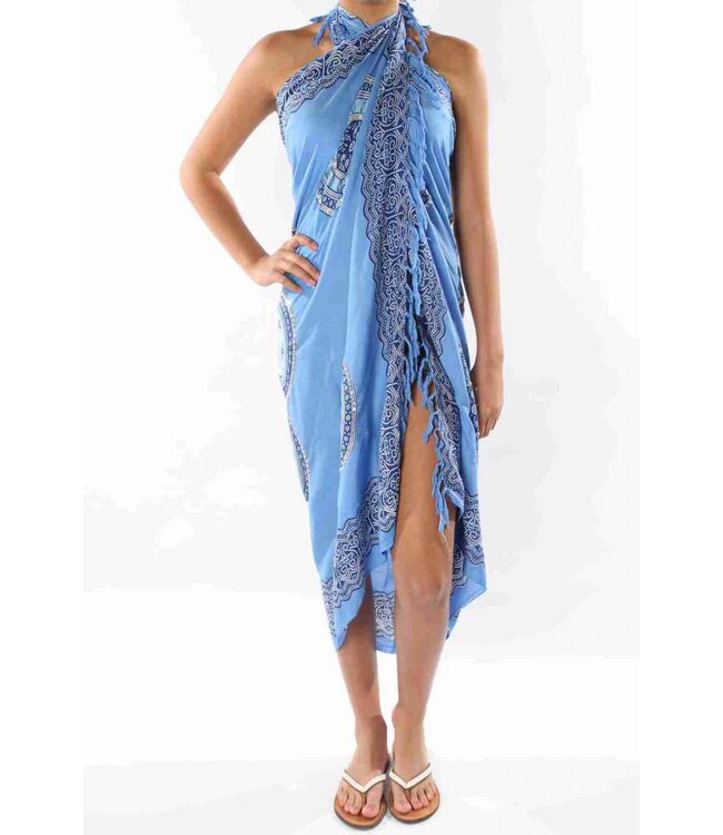 Pareo Flower blue turquoise blue 160x110cm