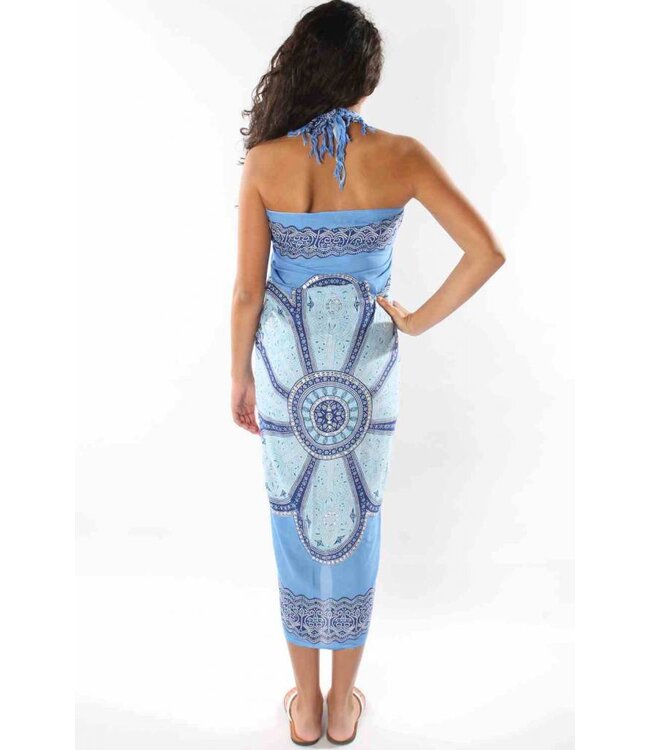 Pareo Flower blue turquoise blue 160x110cm