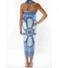 Pareo Flower blue turquoise blue 160x110cm