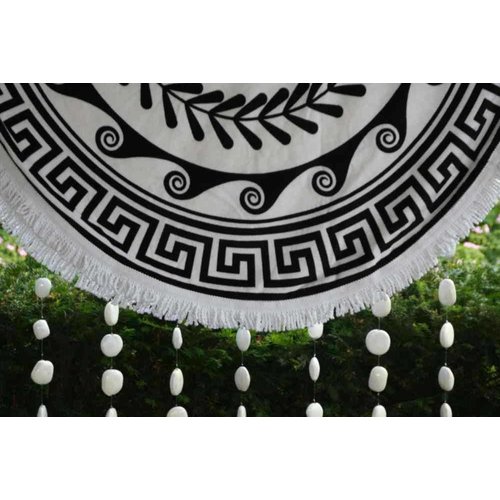 Call it Fouta! Greek Roundie d'Luxe black & white - badstof