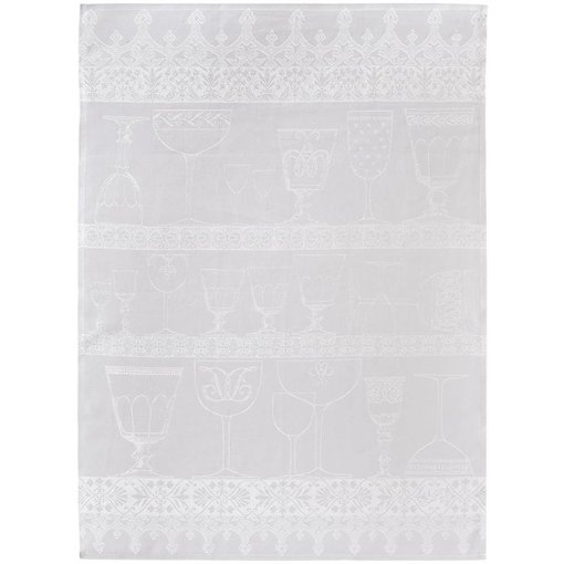 Le Jacquard Français 100% Linnen glazendoek Cristal blanc - white