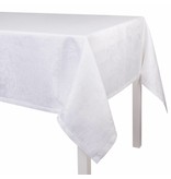 Le Jacquard Français wit damast tafellinnen Tivoli blanc,  100% gekamd linnen