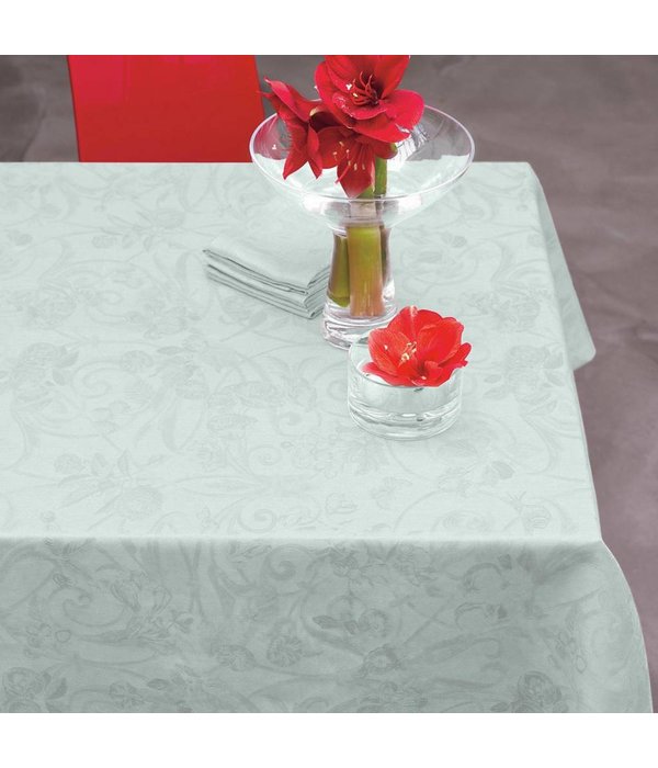 Le Jacquard Français Tivoli tafellinnen, kleur mist (brume) 100% linnen