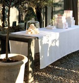 Le Jacquard Français wit damast tafellinnen Tivoli blanc,  100% gekamd linnen
