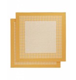 De Witte Lietaer theedoek Pied de Poule ochre (oker)