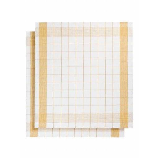 De Witte Lietaer theedoek mixte halflinnen ochre (oker)