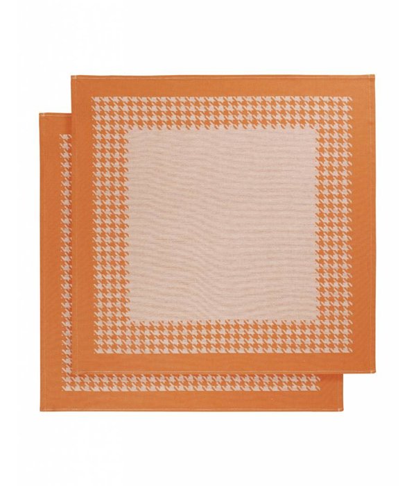 De Witte Lietaer theedoek Pied de Poule orange