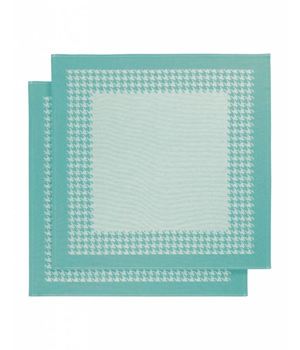 De Witte Lietaer theedoek Pied de Poule aqua