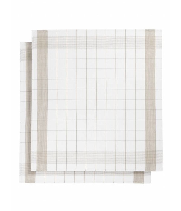 De Witte Lietaer theedoek mixte halflinnen taupe / sand (moonlight)