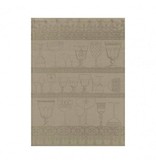 Le Jacquard Français taupe, 100% linnen glazendoek Cristal, black pepper