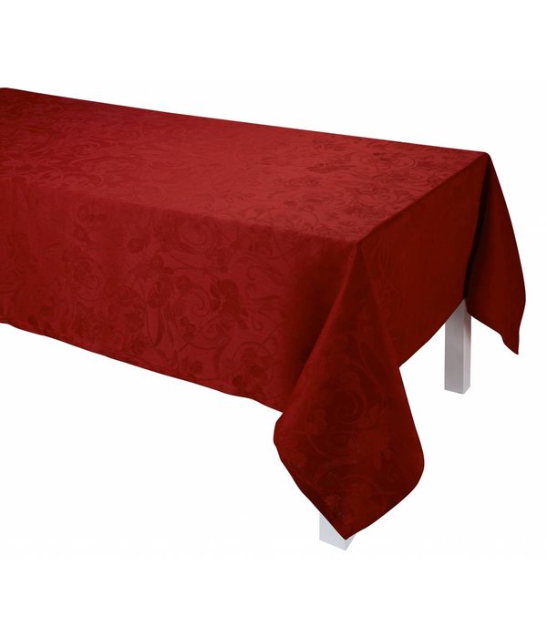 Le Jacquard Français rood tafellaken Tivoli velvet, 100% gekamd linnen