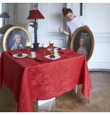 Le Jacquard Français rood tafellaken Tivoli velvet, 100% gekamd linnen