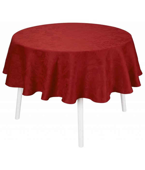 Le Jacquard Français rood tafellaken Tivoli velvet, 100% gekamd linnen