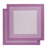 De Witte Lietaer theedoek Pied de Poule fuchsia (aubergine)