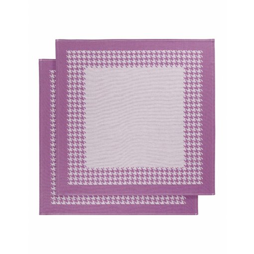 De Witte Lietaer theedoek Pied de Poule fuchsia (aubergine)