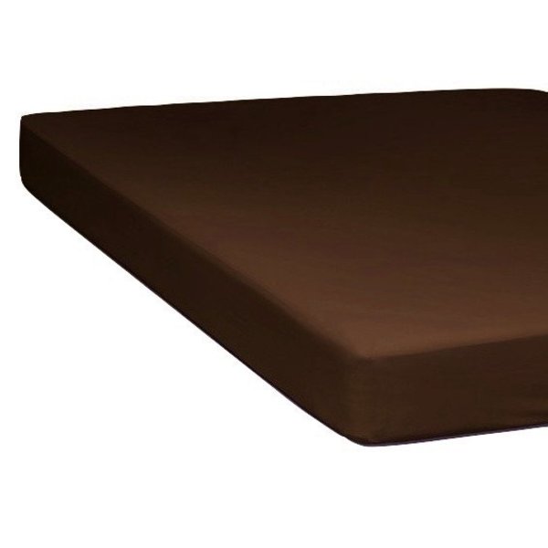 bruin katoen satijnen hoeslaken chocolate 300TC tot 20 cm hoog