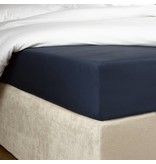 De Witte Lietaer hoeslaken percale katoen Bumblebee marine ink, matras tot 20 cm hoog