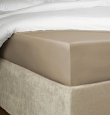 De Witte Lietaer hoeslaken percale katoen Bumblebee vision taupe,  matras tot 20 cm hoog