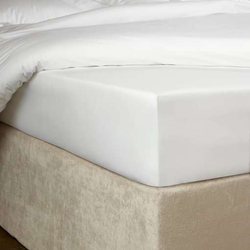 De Witte Lietaer hoeslaken percale katoen Bumblebee white, matras tot 20 cm hoog