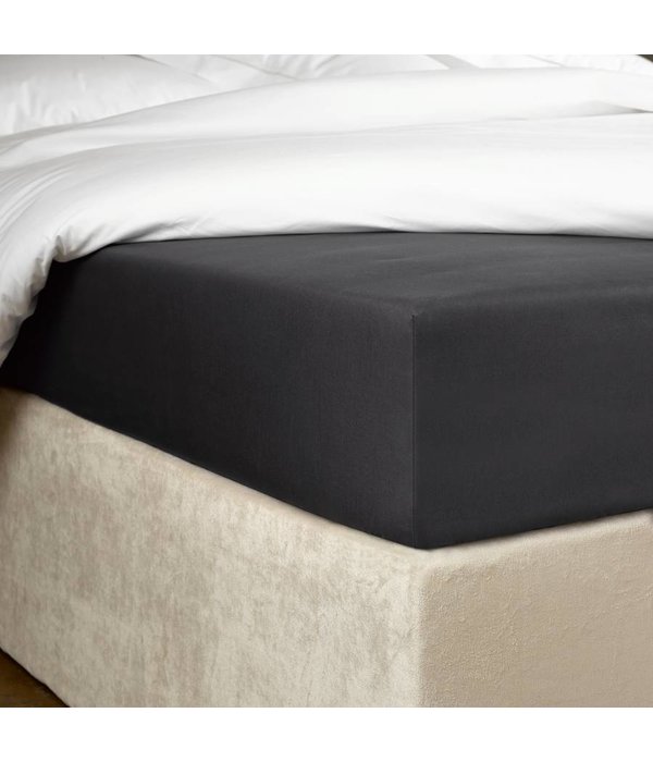 De Witte Lietaer hoeslaken percale katoen Bumblebee dark grey, matras tot 30 cm hoog