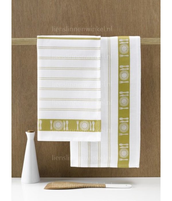 De Witte Lietaer theedoek BML yellow green