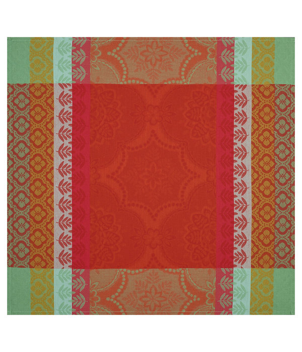 Le Jacquard Français Bastide red pepper, gecoat tafellinnen