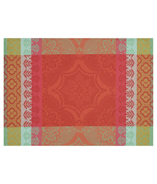 Le Jacquard Français Bastide red pepper, gecoat tafellinnen