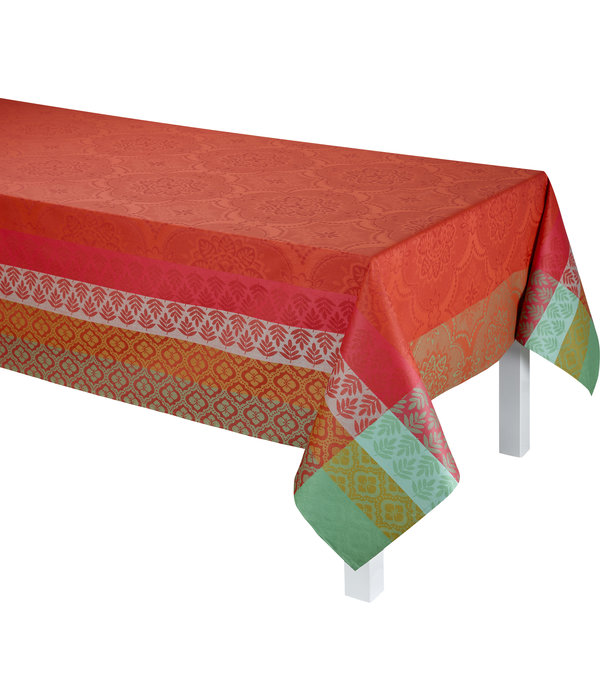 Le Jacquard Français Bastide red pepper, gecoat tafellinnen