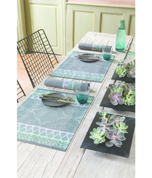 Le Jacquard Français Bastide grey, gecoat tafellinnen