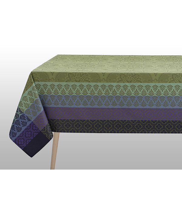 Le Jacquard Français Bastide olive, gecoat tafellinnen