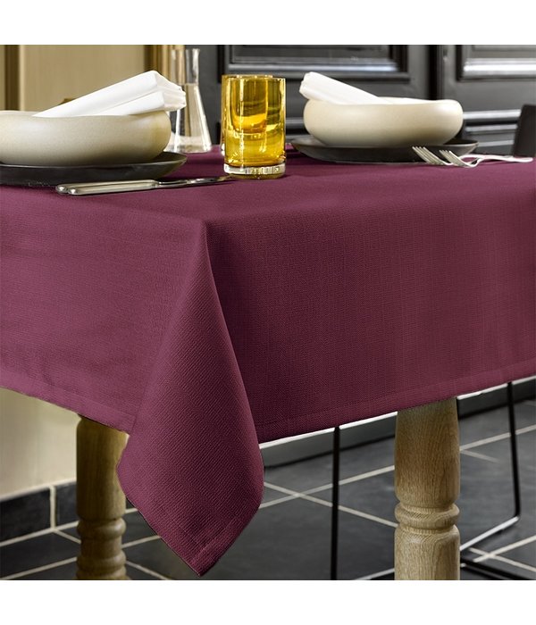 De Witte Lietaer tafellaken Gibson grape wine, linnenlook aubergine / burgundy
