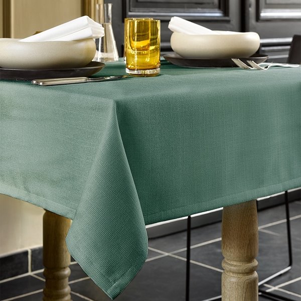 tafellaken linnenlook petrol tint / laurel green Gibson, vanaf