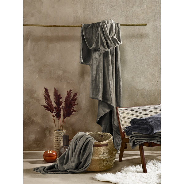 fleece plaid grijs (steeply gray) Cosy