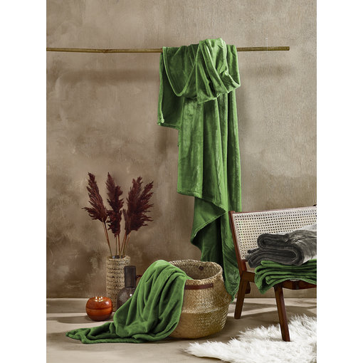 De Witte Lietaer fleece plaid groen (cactus) Cosy