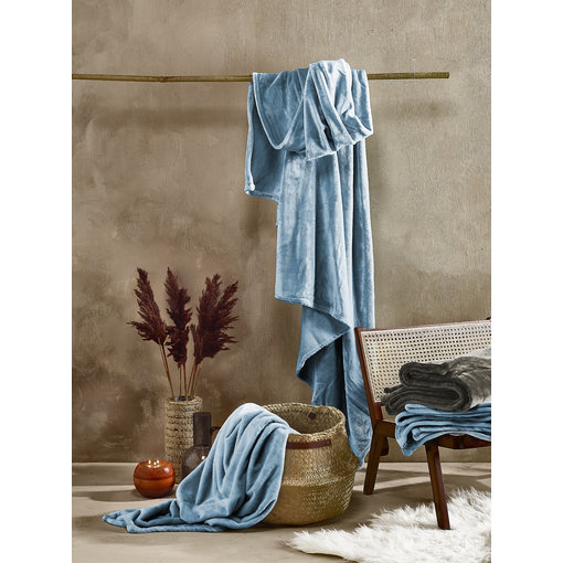 De Witte Lietaer fleece plaid licht blauw (arctic) Cosy