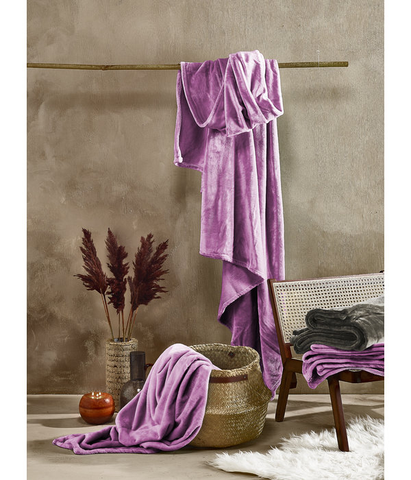 De Witte Lietaer Cosy plaid smokey grape