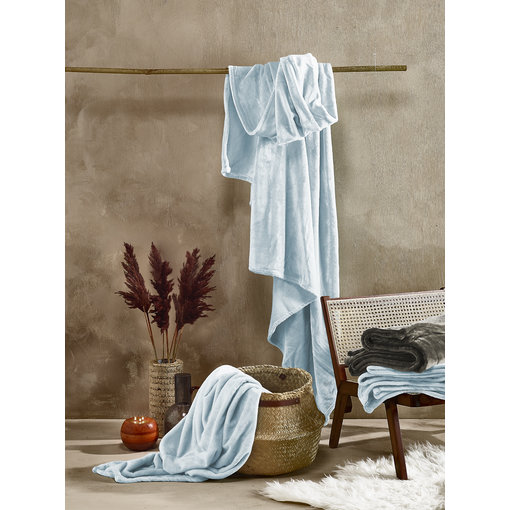 De Witte Lietaer fleece plaid ice blue Cosy