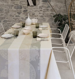 Le Jacquard Français gecoat tafellinnen Fleurs Gourmandes chalk