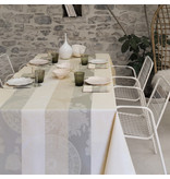 Le Jacquard Français gecoat tafellinnen Fleurs Gourmandes chalk