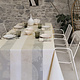 gecoat tafellinnen Fleurs Gourmandes chalk
