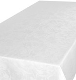Le Jacquard Français wit damast tafellinnen Tivoli blanc,  100% gekamd linnen