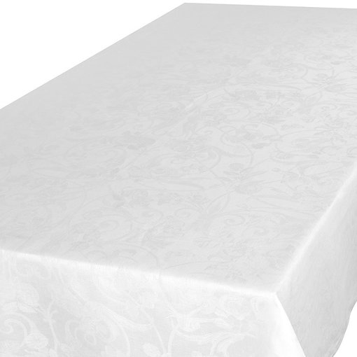 Le Jacquard Français wit damast tafellinnen Tivoli,  100% gekamd linnen