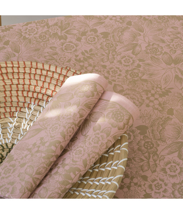 Le Jacquard Français gecoat tafellinnen Osmose aspen / trémière