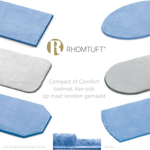 Rhomtuft Compact of Comfort badmatten in 99 kleuren maatwerk, vanaf