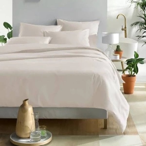 dekbedovertrekset Olivia (uni) cream  / beige 200 TC, vanaf