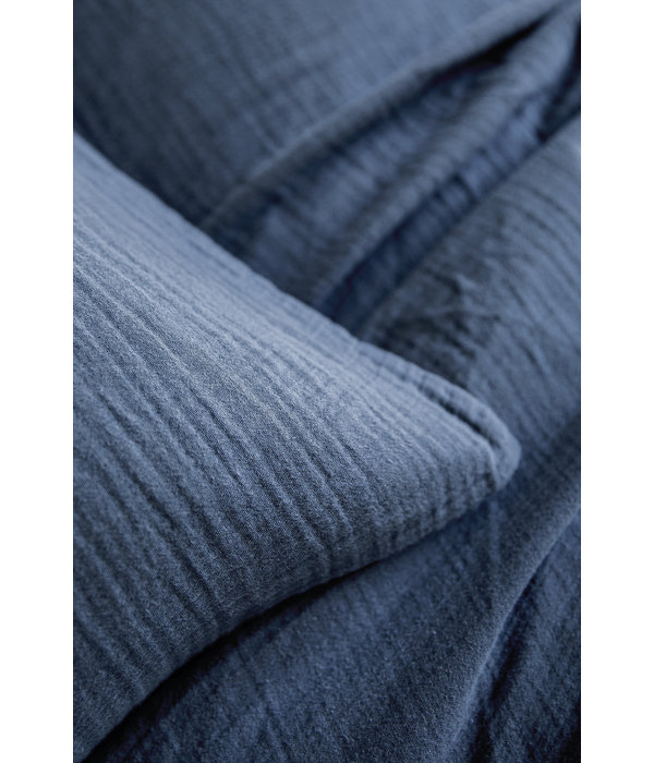 Essix dekbedovertrek hydrofiel Tendresse bleu chine, strijkvrij