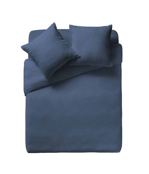 Essix dekbedovertrek hydrofiel Tendresse bleu chine, strijkvrij