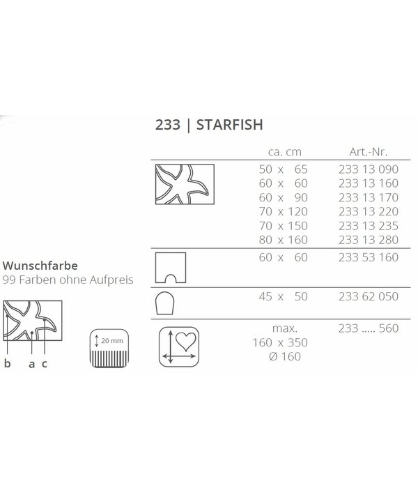 Rhomtuft Starfish badmatten, vanaf
