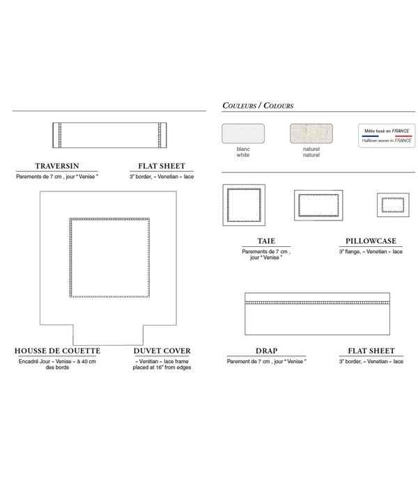 Alexandre Turpault dekbedovertrekset Venise naturel halflinnen, 240x220 cm