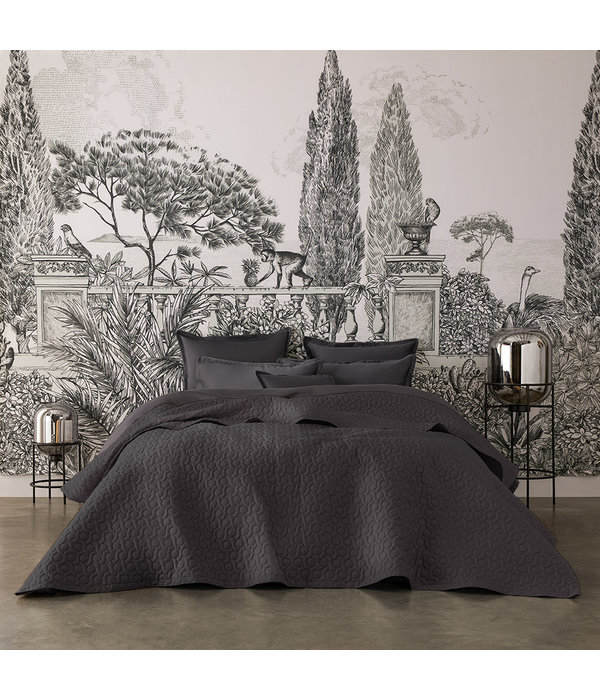 Alexandre Turpault antraciet zwarte plaid, Poesie éclipse / almost black plaid